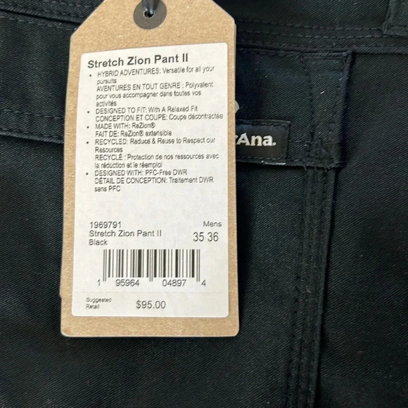 NWT Prana Men’s Brion Pant II Straight Leg Rezion Lightweight Size W 35” X 36” - Picture 8 of 13